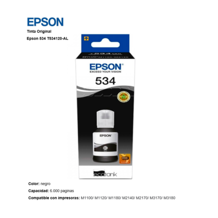 TINTA EPSON T534120-AL (534) NEGRO