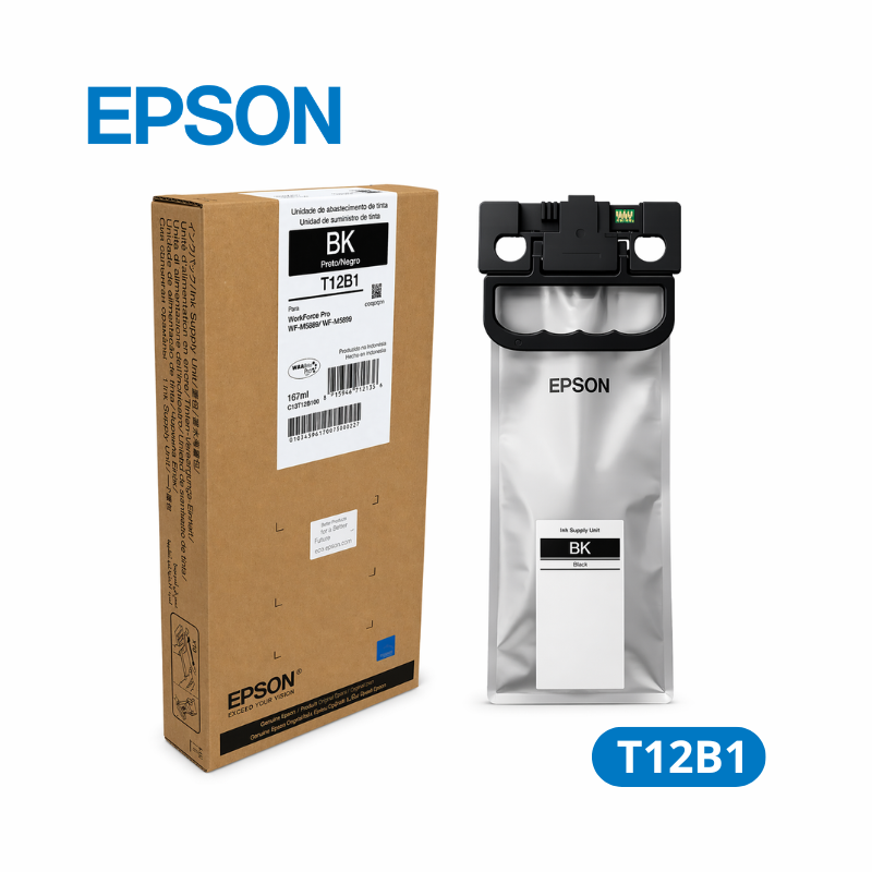 T12B1 LUMINUM PERÚ (1) Tinta Epson T12B1 Negro (T12B120-AL) Epson WorkForce Pro WF-M5399 / Pro WF-M5899 10,000 Paginas.